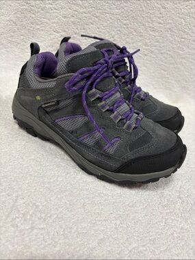 Karrimor mount low Gray Purple Waterproof Hiking Shoes girls size 4